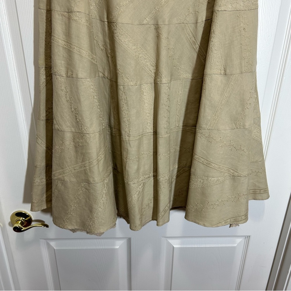 Coldwater Creek Tan Linen Cotton Skirt Size PMD - Picture 3 of 10